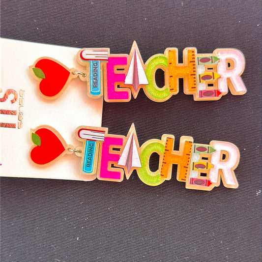 Happy To Teach Acrylic Earrings