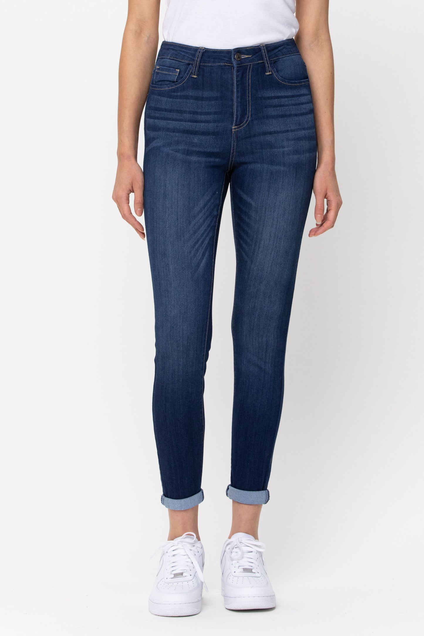 Cello High Rise Cuffed Skinny Jeans