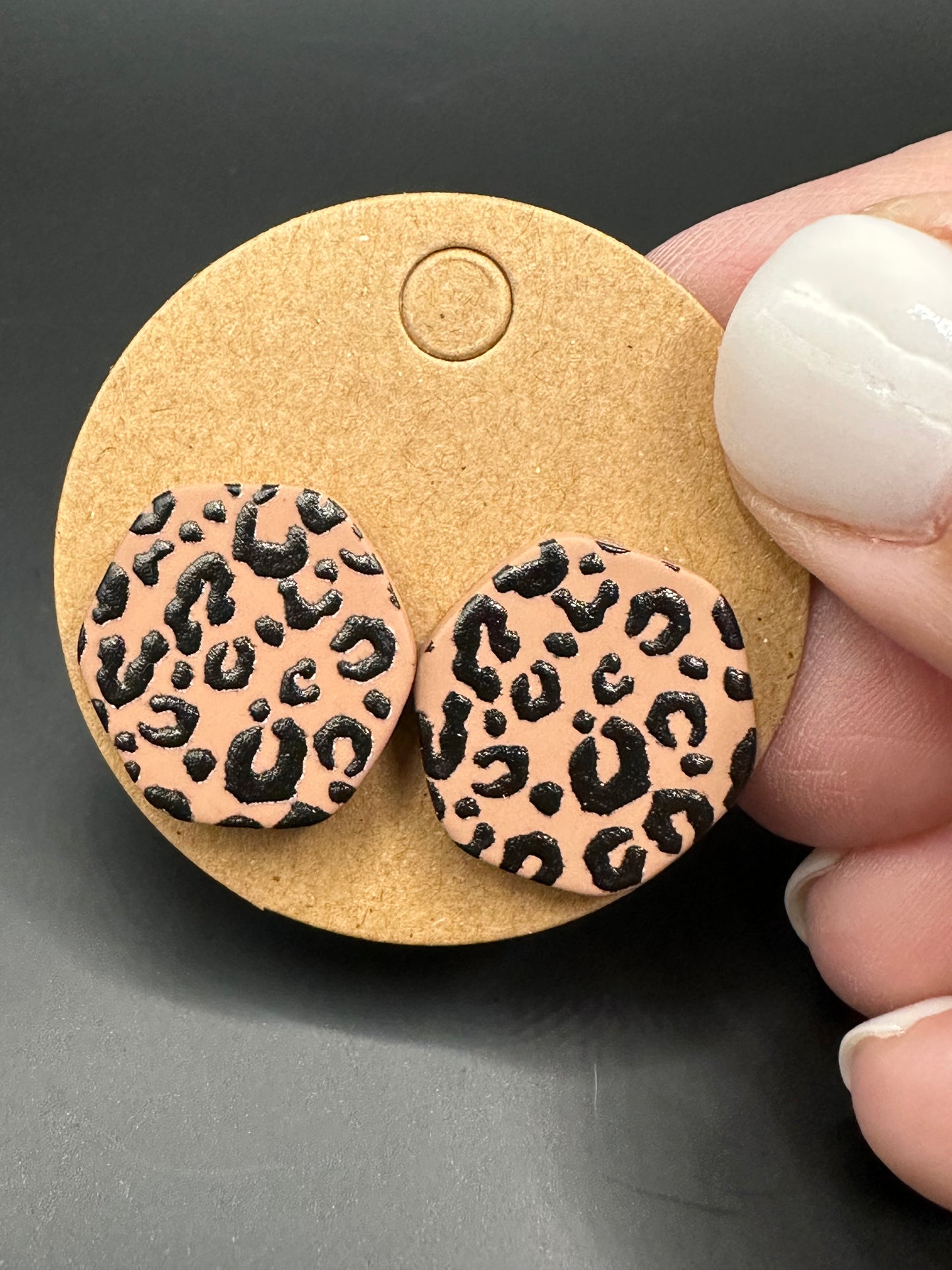 Hexagon Leopard Stud Earrings