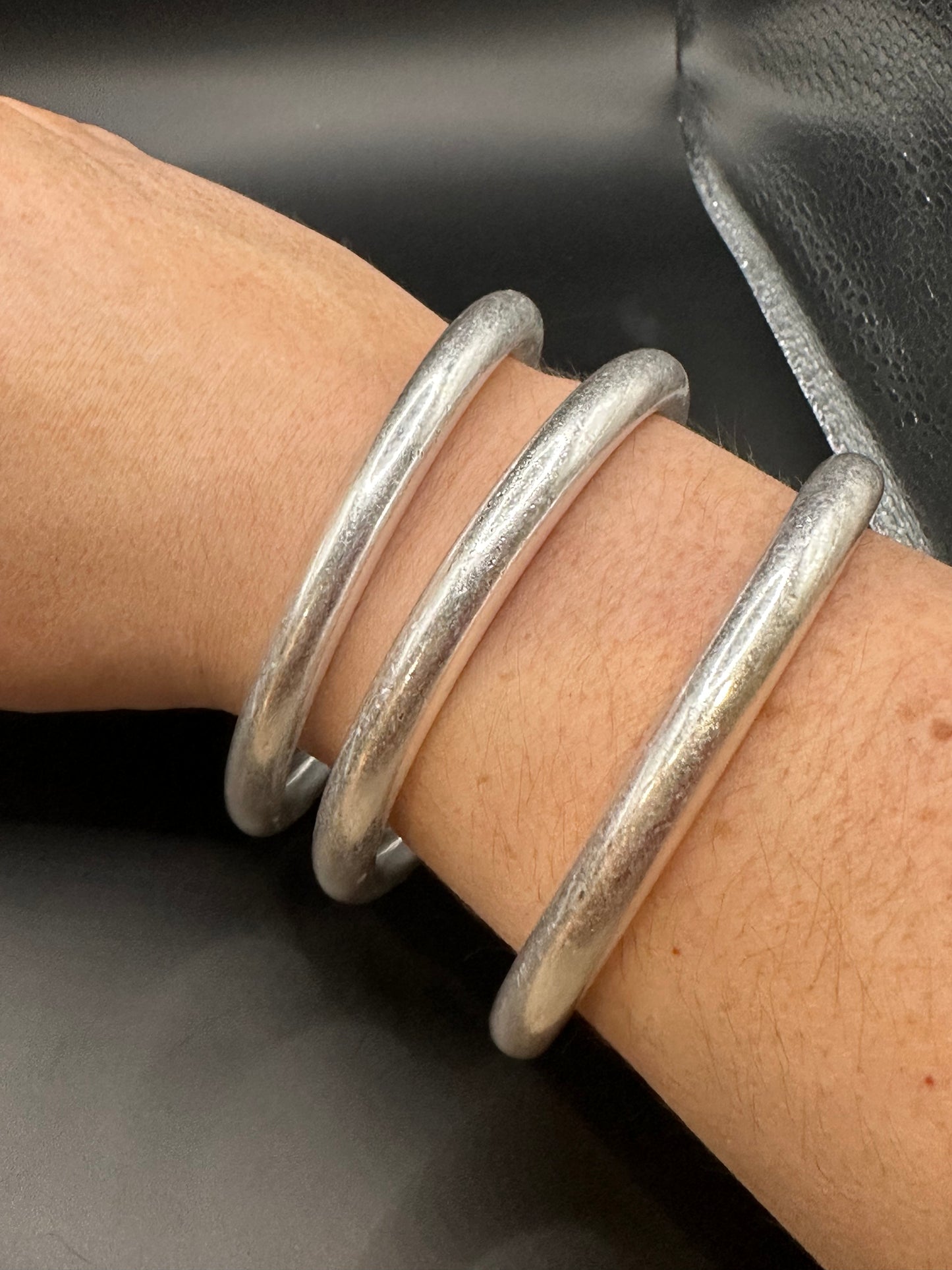 Minimalist Bangle 3pc Set - Silver