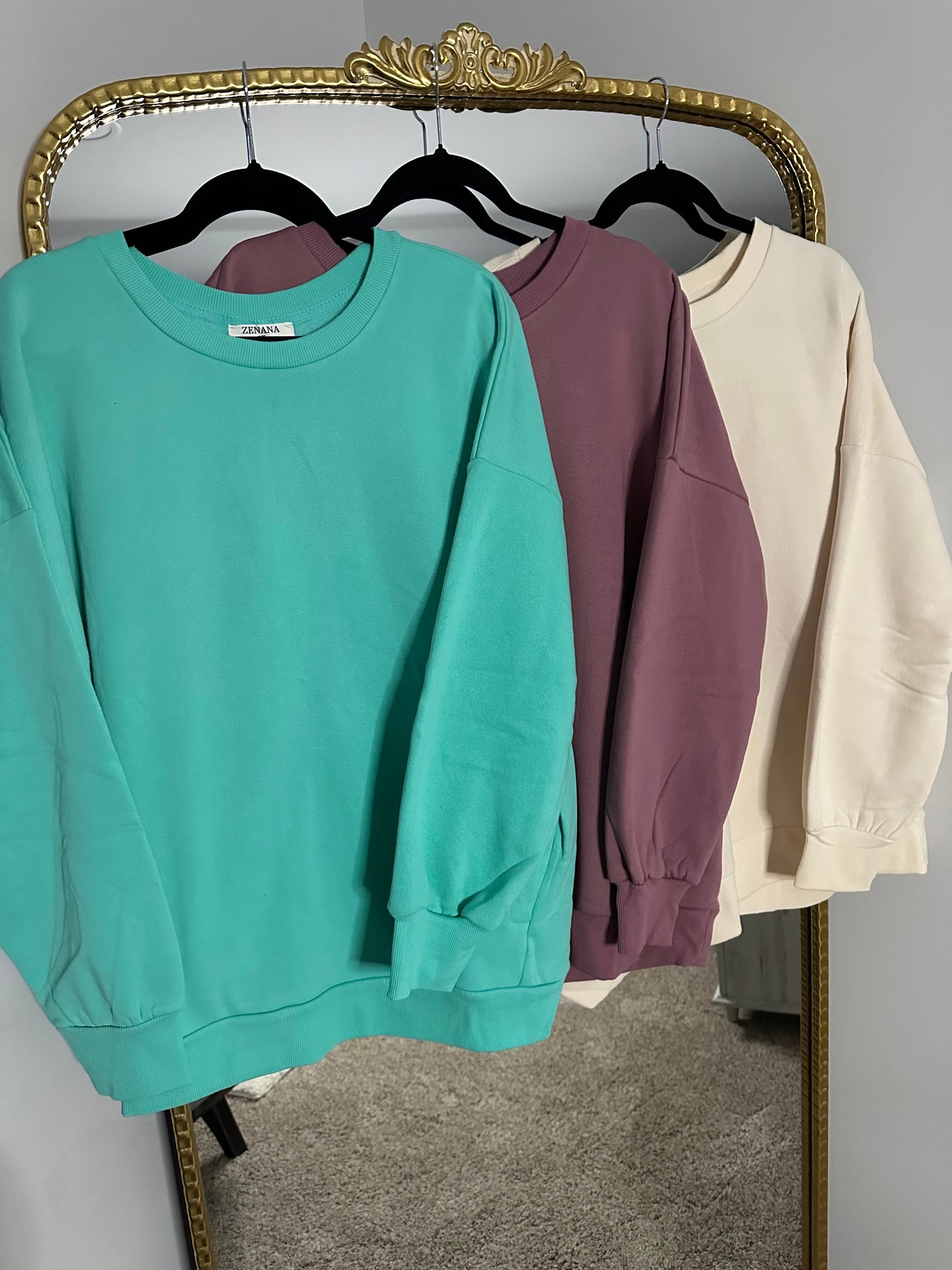 Zenana Round Neck Sweatshirt