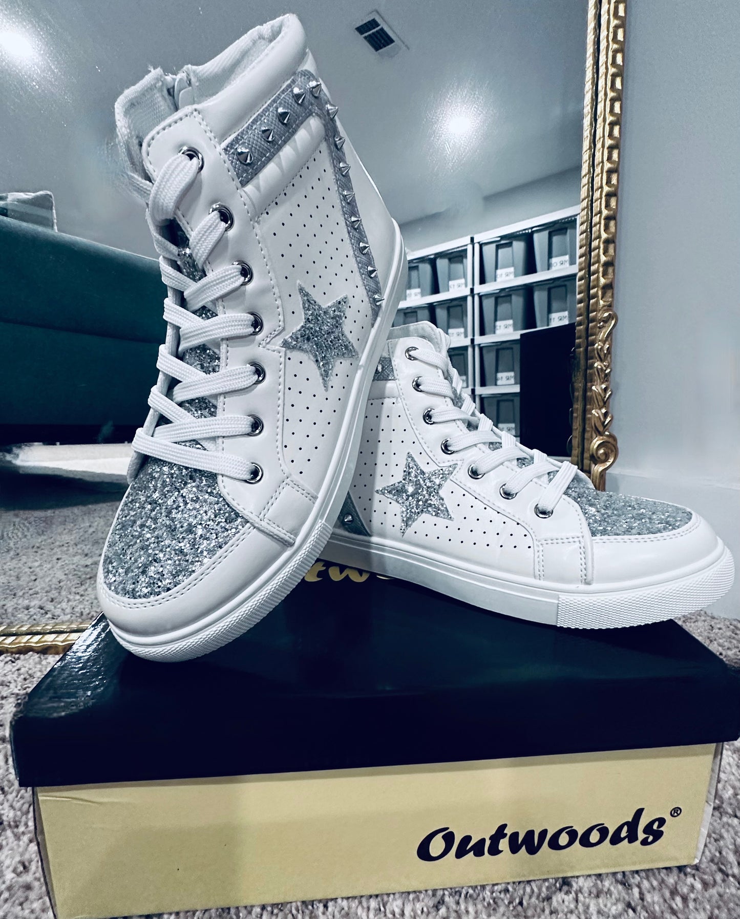 Outwoods Silver Studded Side Zip Sneaker – Magnolia River Boutique