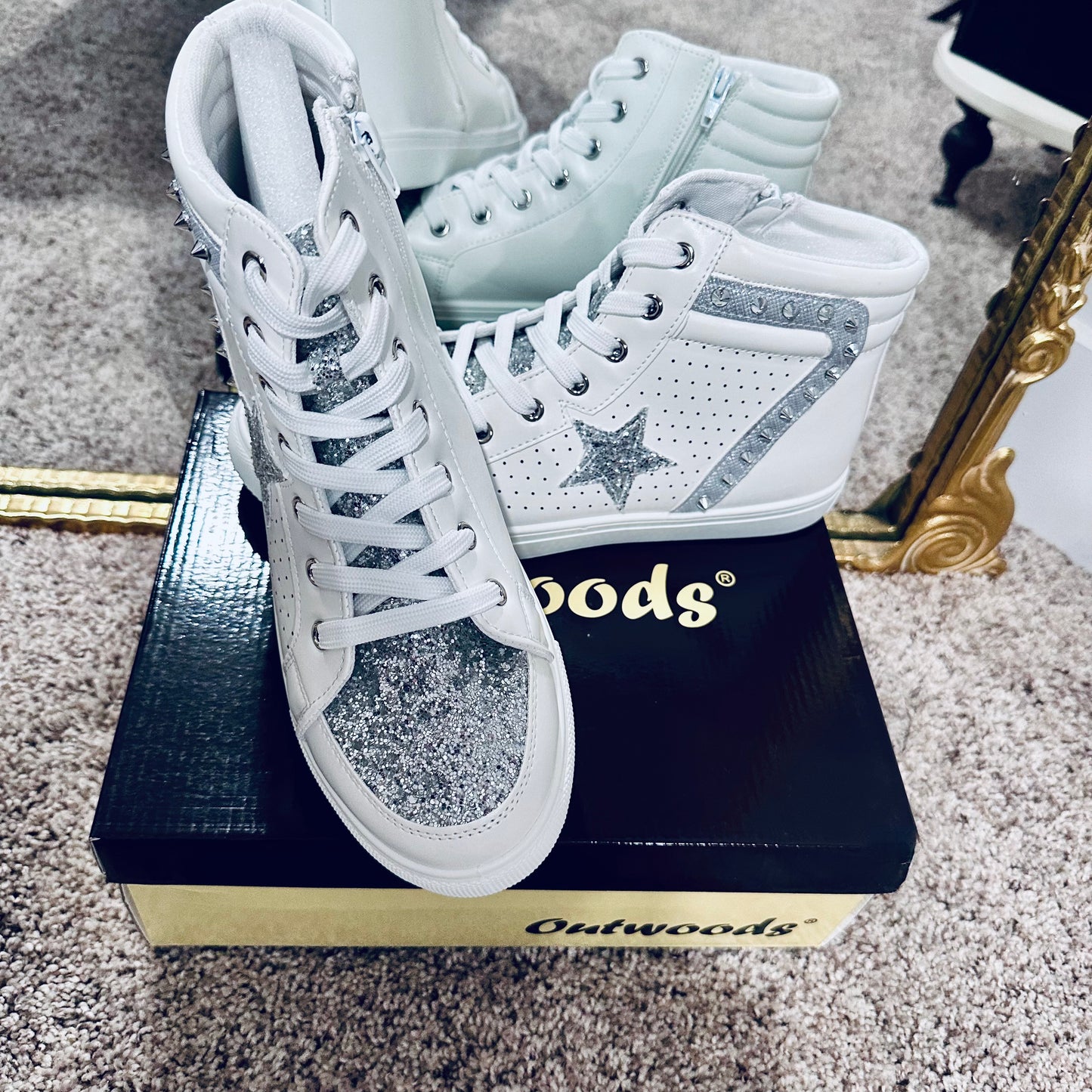 Outwoods Silver Studded Side Zip Sneaker – Magnolia River Boutique