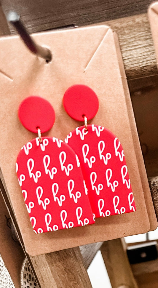 Red HO HO HO Earrings