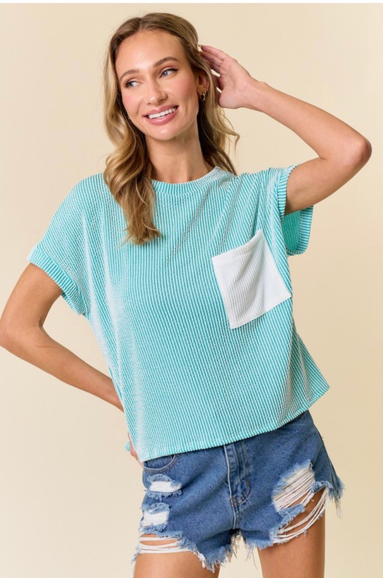 Chill Out Ribbed Pocket Top