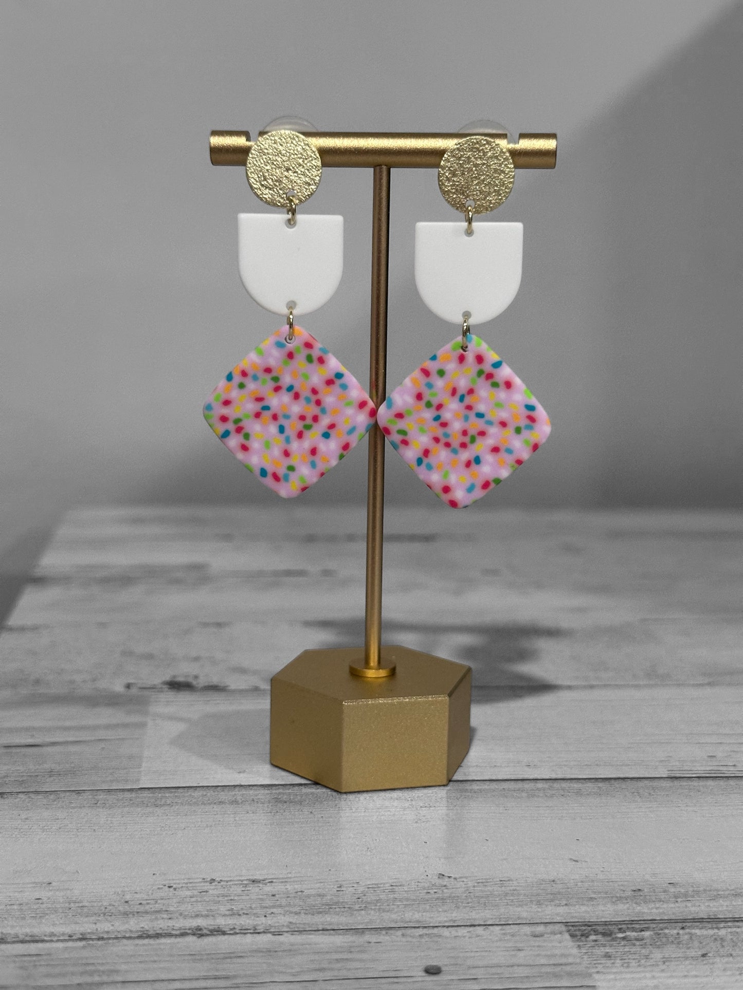 Hammered Confetti Clay Earrings