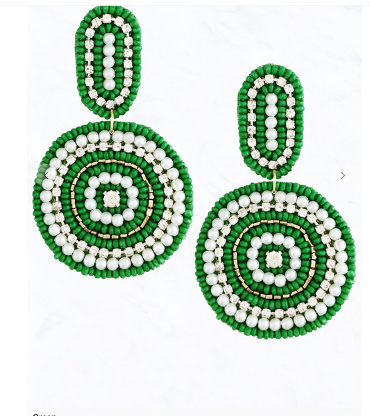 Kelly Green Seadbead Earrings