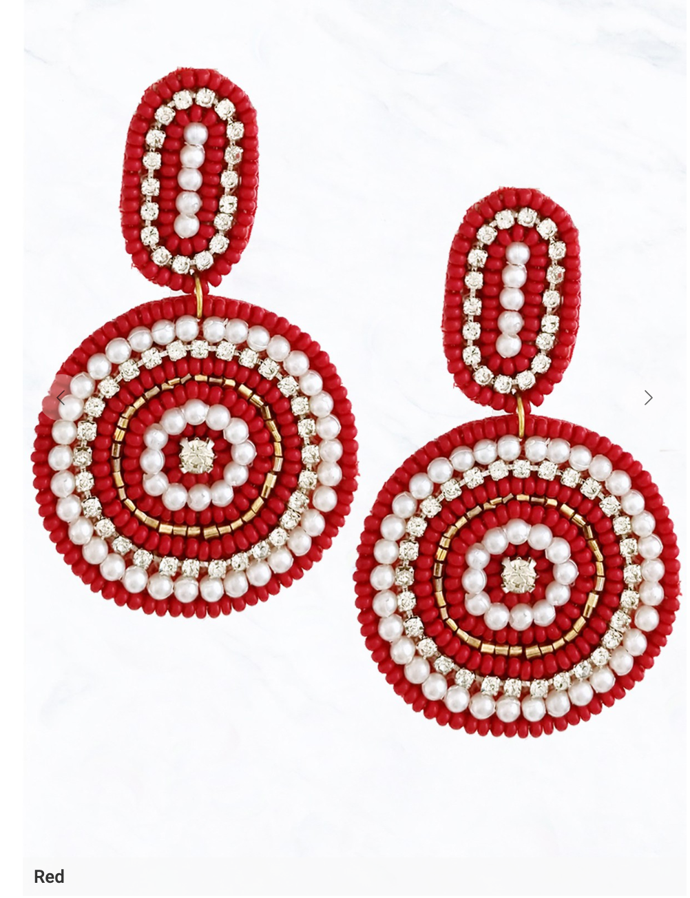 Red Seed Bead Earrings