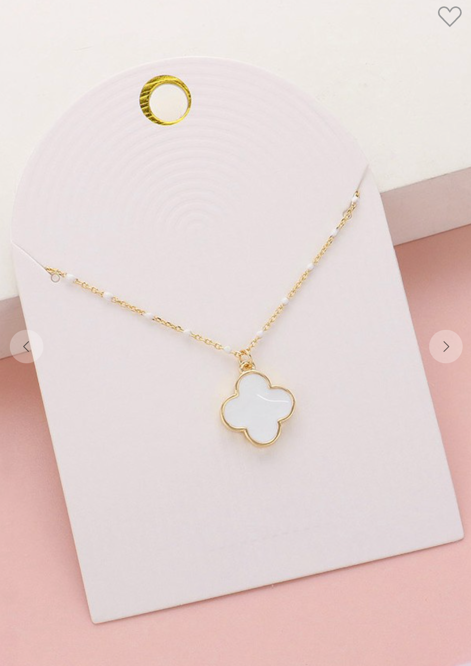 Enamel Quatrefoil Pendant Necklace