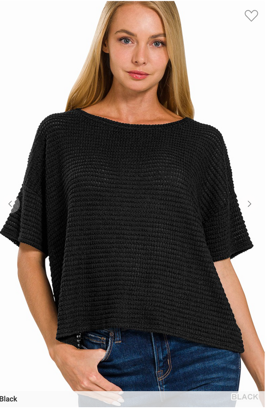 All For It Drop Shoulder Jacquard Sweater